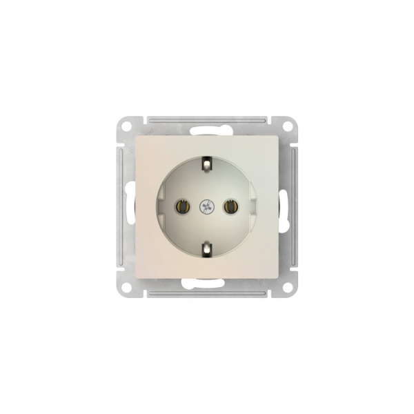 Systeme Electric AtlasDesign Жемчуг Розетка с заземлением, 16А, мех., быстрозажим. клем.