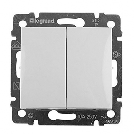 Legrand DIY Valena Бел Выключатель 2-х клавишный