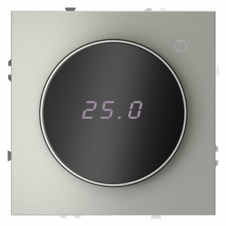 Терморегулятор электронный VOLTUM S70 с индикацией и датчиком, для теплого пола, (сталь)