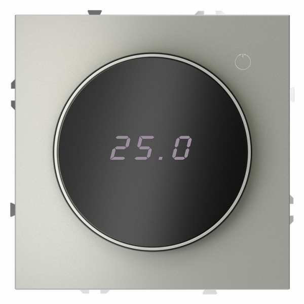 Терморегулятор электронный VOLTUM S70 с индикацией и датчиком, для теплого пола, (сталь)