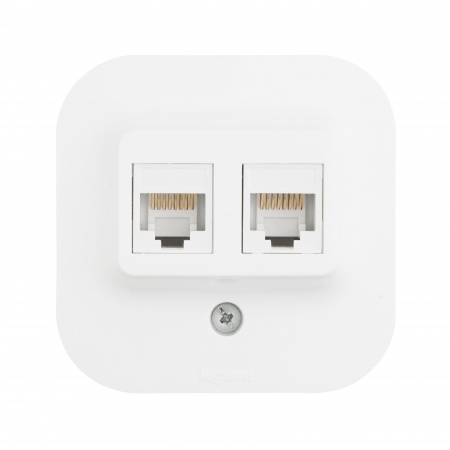 Legrand Quteo Белый Розетка 2XRJ45 категория 5е UTP