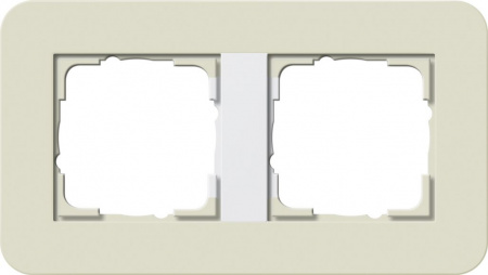 Gira E3 Песочный/Белый глянцевый Рамка 2-ая