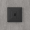 DKC Avanti Компьютерная розетка RJ-45 без шторки в стену, кат.5е одинарная, Черный матовый