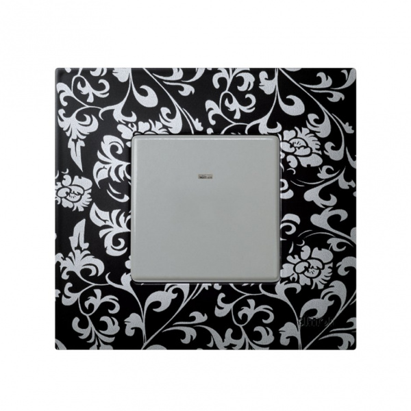 Simon 27 Мех Серый Выключатель двухполюсный с контрольной подсветкой, 16А 250В