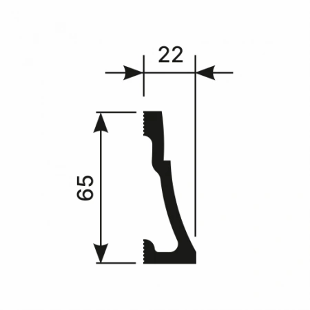 Молдинг MX050, 65х22, 2000мм, Экополимер/16
