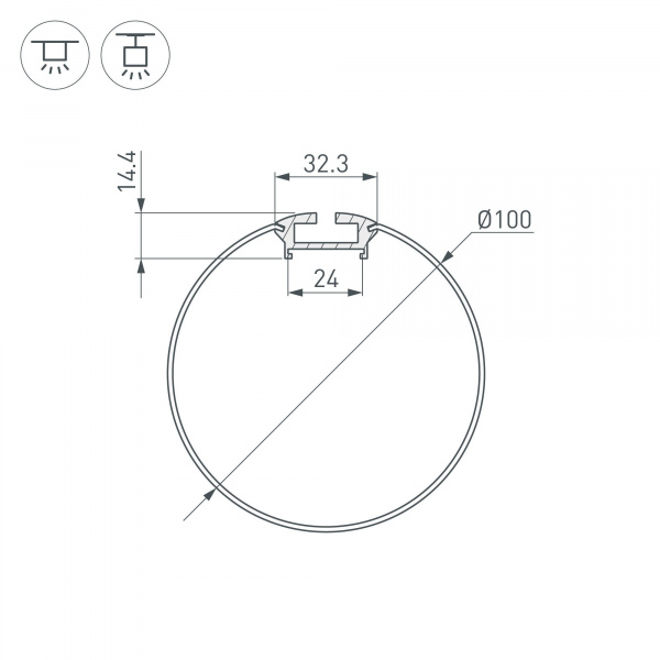 Профиль Arlight ARH-Round-D100-2000 Anod 036334