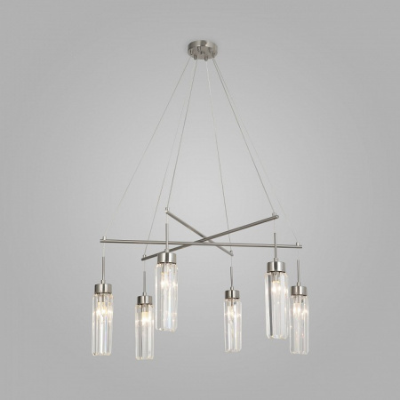 Подвесной светильник со стеклянными плафонами 60163/6 никель Eurosvet Gilian