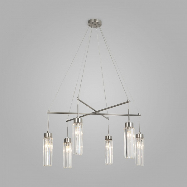 Подвесной светильник со стеклянными плафонами 60163/6 никель Eurosvet Gilian