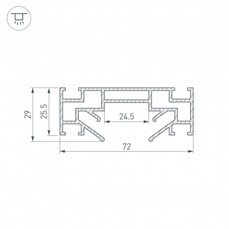 Arlight Профиль STRETCH-25-CEIL-CENTER-2000 (Алюминий)