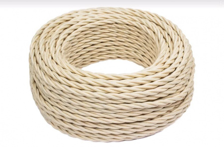 BIRONI Песочное золото матовый Витой провод 2*0,75 150м