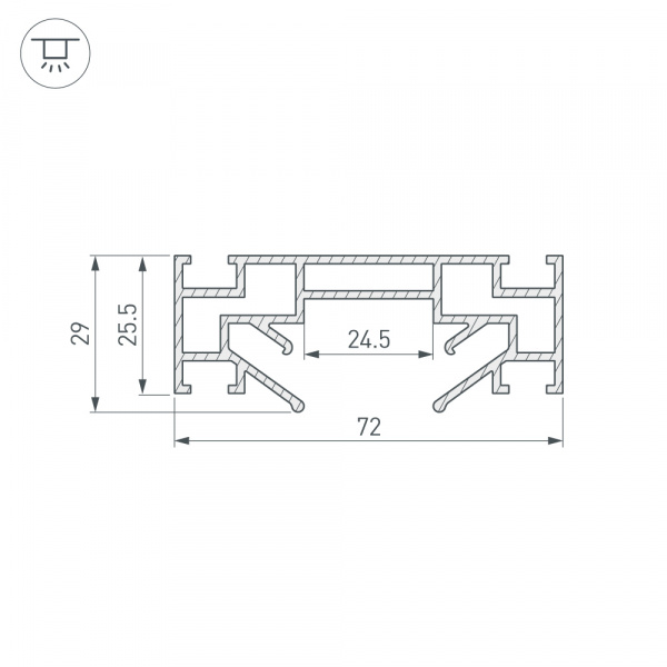 Arlight Профиль STRETCH-25-CEIL-CENTER-2000 (Алюминий)