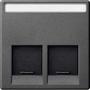 SE Merten SM Антрацит Накладка розетки ТЛФ/комп 2-ой прямой