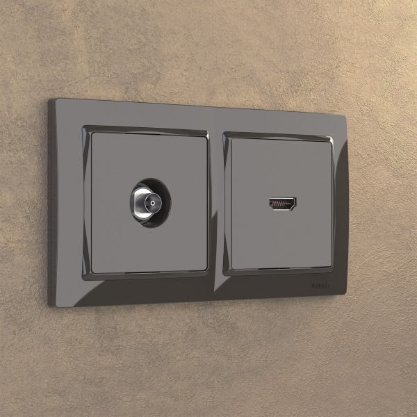 ТВ-розетка оконечная  (серо-коричневый) WL07-TV