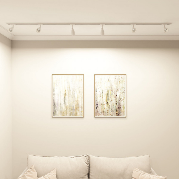 DK6050-WH Трековый светильник IP 20, 15 Вт, GU10, белый, алюминий, пластик