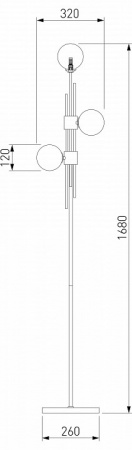 Напольный светильник со стеклянными плафонами 01383/3 черный Eurosvet Volver