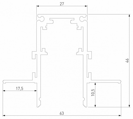 Slim Magnetic Шинопровод встраиваемый под ГКЛ 9,5мм белый 3м 85210/00 Elektrostandard Slim Magnetic a067503