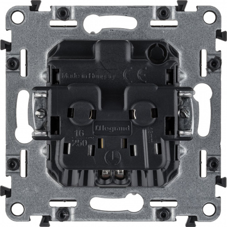 Legrand Valena ALLURE DIY Алюм Розетка 1-ая с/з, безвинт.зажим