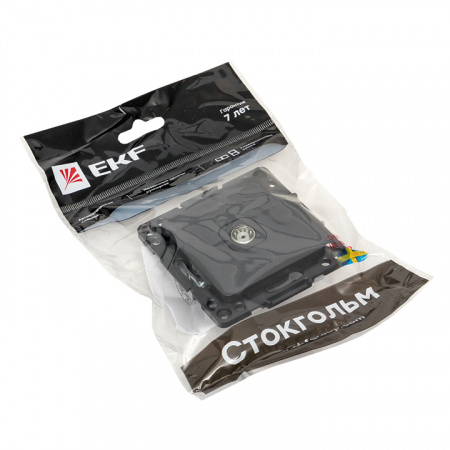 EKF PROxima Стокгольм Черный Розетка TV, 75Ом, 5-862МГц