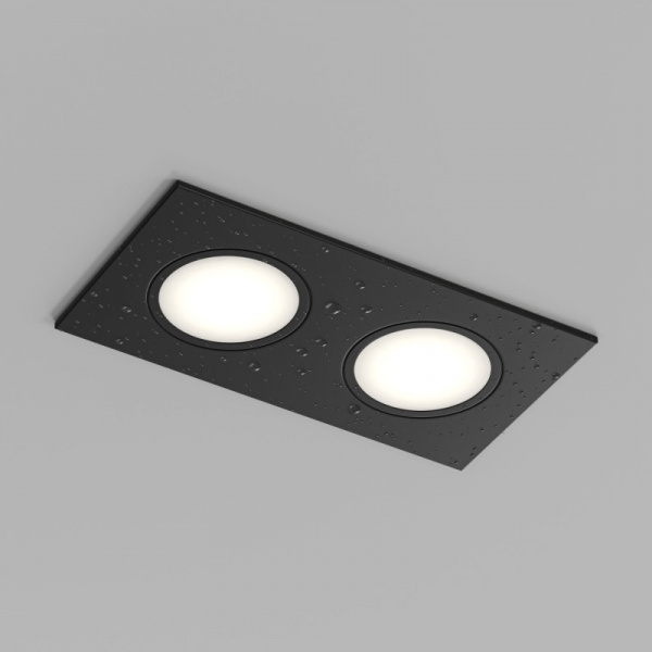 Встраиваемый влагозащищенный светильник PORT, 2?15 Вт макс., LED, GU5.3, IP65, корпус из полимера, цвет чёрный