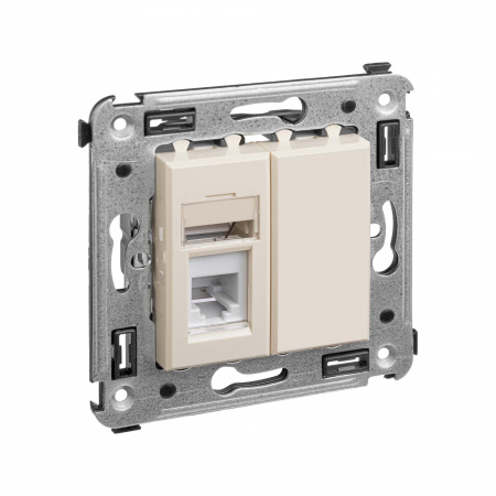 DKC Avanti Ванильная дымка телефонная розетка RJ-12 одинарная