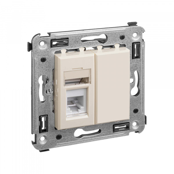 DKC Avanti Ванильная дымка телефонная розетка RJ-12 одинарная
