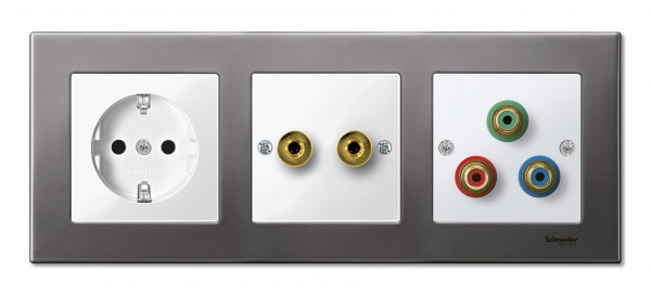 SE Merten SM M-Elegance Серый родий Рамка 3-ая