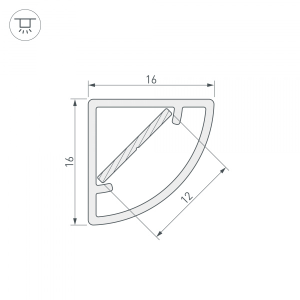 Профиль Arlight WPH-KANT-H16-2000 OPAL 023166