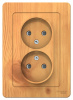 SE Blanca внутр Ясень Розетка 2-ая б/з со шторками, 16А, 250В