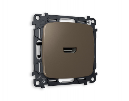 Комплект механизма розетки HDMI 2.0 OMEGA MO644010 Темная бронза матовый 40V/500mA 2.0GHz 5-18Gbit/s QUANT