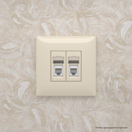 DKC Avanti Ванильная дымка Розетка телефонная двойная