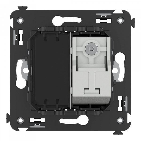 DKC Avanti Черный квадрат Розетка TV проходная