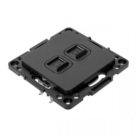 EKF Стокгольм Механизм Розетки RJ-45 2-местной черный