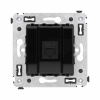 DKC Avanti Компьютерная розетка RJ-45 без шторки в стену, кат.6 одинарная, Черный квадрат