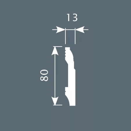 Плинтус PX021, 80х13, 2000мм, Экополимер/16