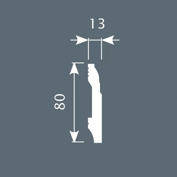 Плинтус PX021, 80х13, 2000мм, Экополимер/16