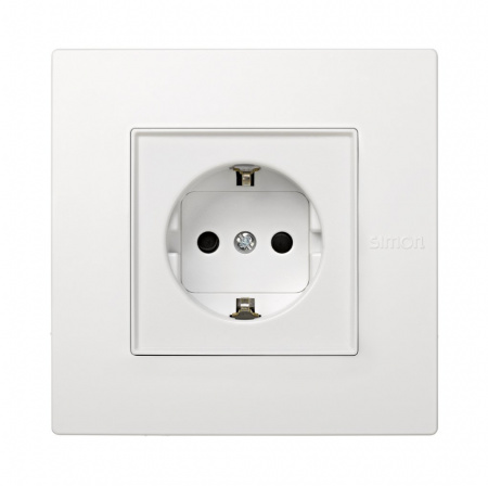 Simon 27 Scudo Белая Накладка на розетку с заземлением
