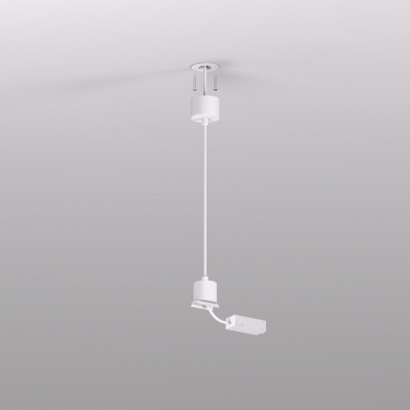 TR2124-WH Подвод питания для подвесного монтажа трека SMART BASE, АС 220-240V, IP20, 5м, белый, алюминий