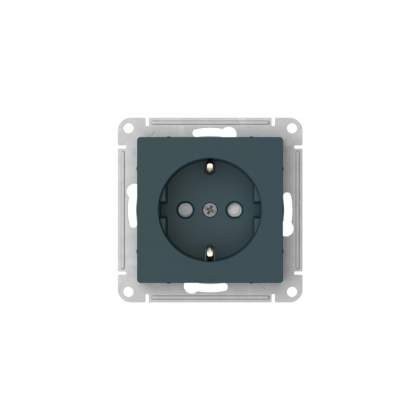 Systeme Electric AtlasDesign Изумруд Розетка с заземлением со шторками, 16А, мех., быстрозажим. клем.