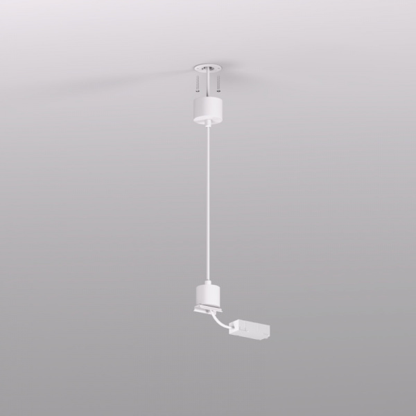 TR2124-WH Подвод питания для подвесного монтажа трека SMART BASE, АС 220-240V, IP20, 5м, белый, алюминий