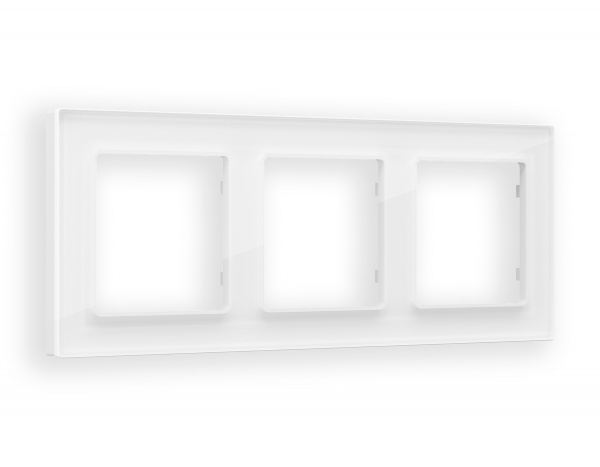 Рамка ALFA Platos (Белый Стекло закаленное натуральное) 3-ая AF380103