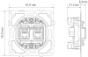 Donel Механизм розетки RJ45 + RJ45 (двойная) cat.5e/ClassE-8, серия D16, DO16500