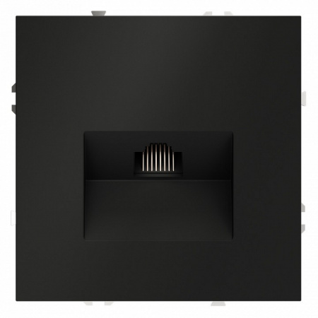 Розетка компьютерная встраиваемая VOLTUM S70 RJ45 кат.6, (черный матовый)