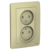 SE Blanca внутр Беж Розетка 2-ая б/з со шторками, 16А, 250В