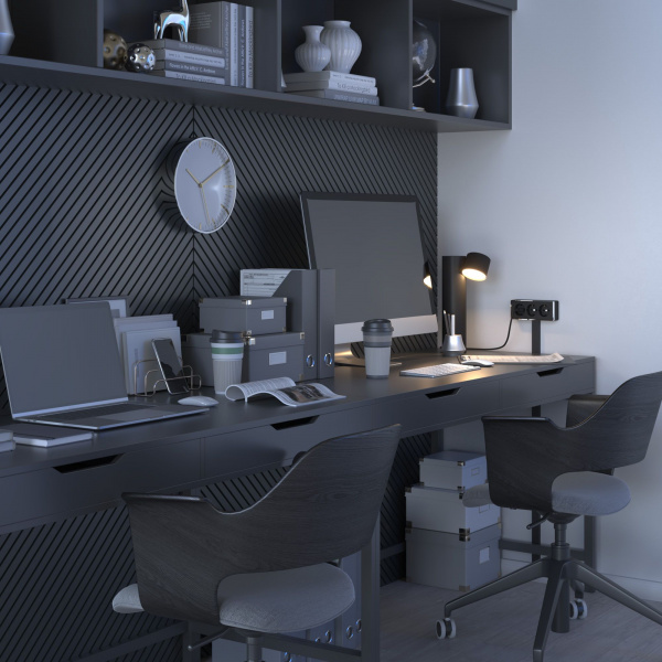 Розетка тройная с заземлением и шторками Gallant черный/хром W5073135