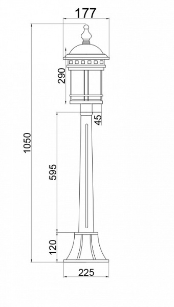 Фонарь уличный (столб) O031FL-01BR Maytoni Salamanca