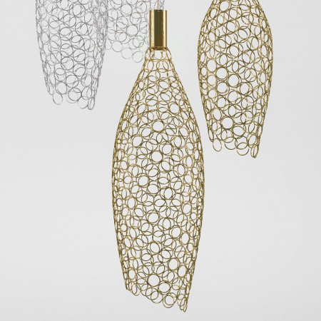 Подвесной светодиодный светильник с металлическими плафонами 90352/6 золото/хром Eurosvet Ruche