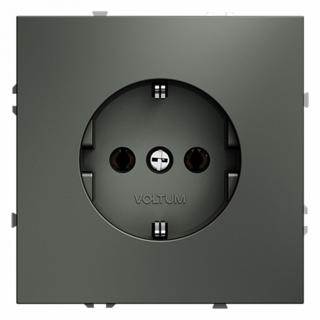 Розетка встраиваемая VOLTUM S70 с заземлением 16А, (титан)