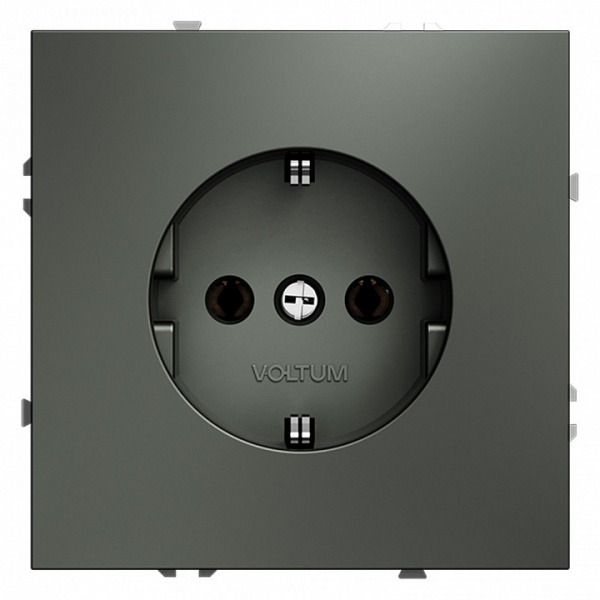 Розетка встраиваемая VOLTUM S70 с заземлением 16А, (титан)