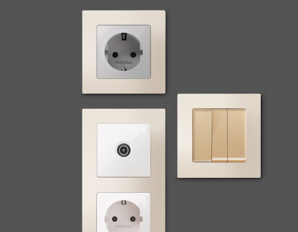 Рамка ALFA Techno (Бежевый матовый) 5-ая AF220335