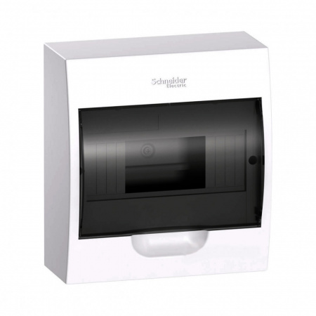 SE EASY 9 Корпус навесной с прозрачной дверью 1ряд/8мод, IP40, IK07, 63А, 2 клеммы